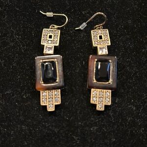 J Crew Pierced Black gold earrings